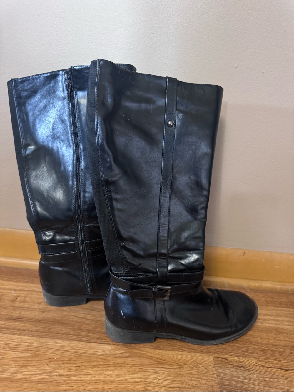 American Eagle Women's Maisie Black Riding Boots – Size 8.5 Wide (8.5W)